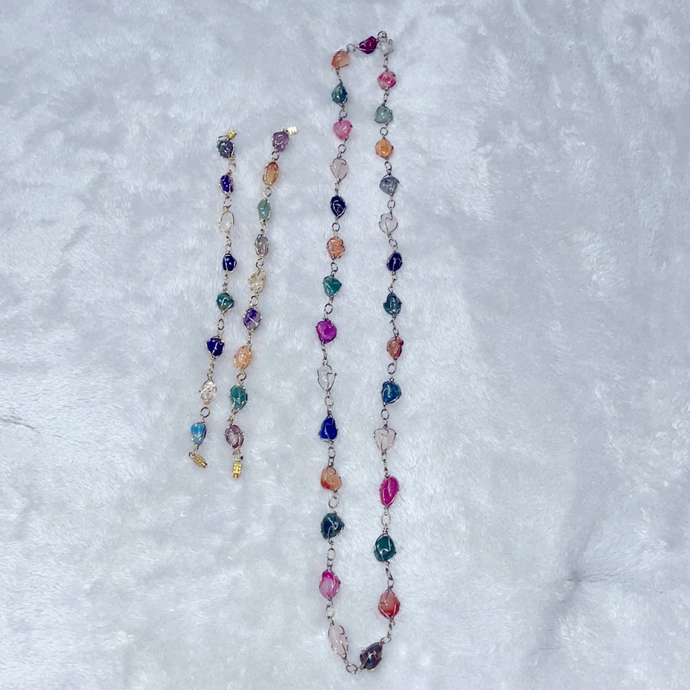 Gemstone Necklace & Bracelet Set